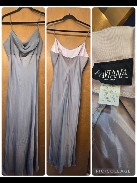 Faviana Dresses & Skirts - Faviana Silver-Gray Cowl Neck Prom Dress
